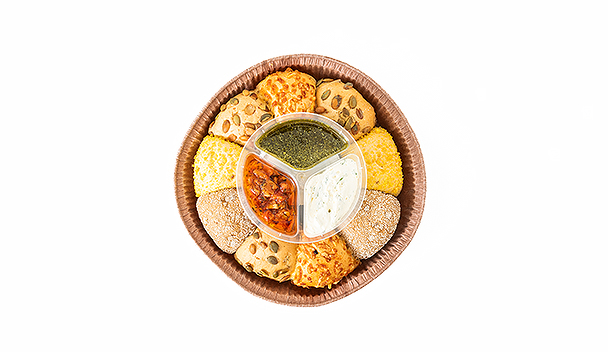 Breekbrood met trio bakje